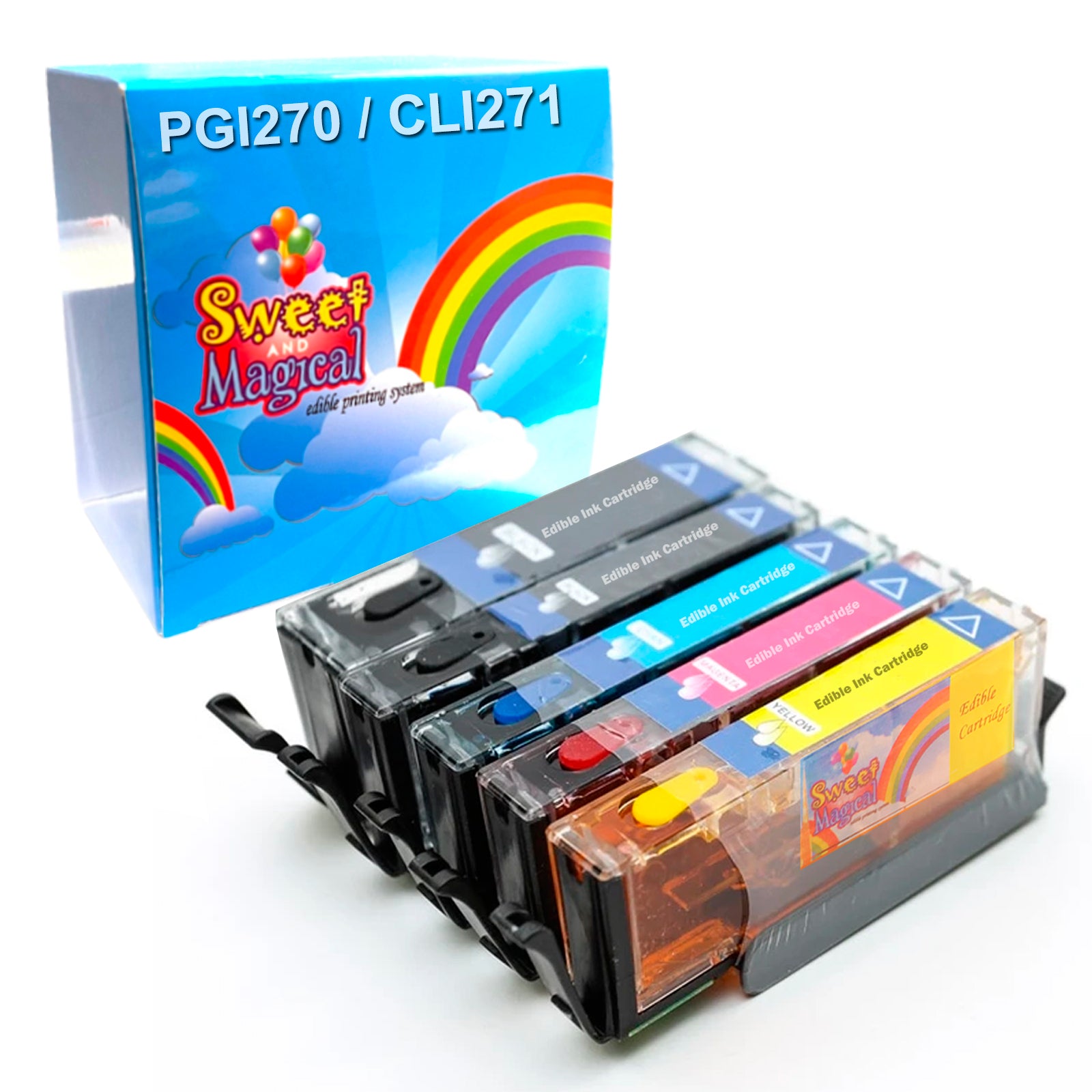 Edible Ink Cartridge Set For Canon PIXMA Printers - PGI-270/CLI-271 Compatible (MG5720, TS6020, Etc.)