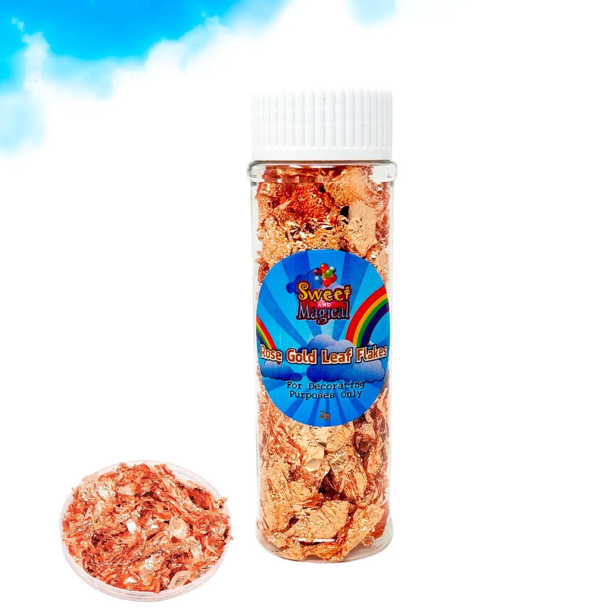 Edible Rose Gold Leaf, 2gr Rose Gold Leaf Cake Decoration Sweet and