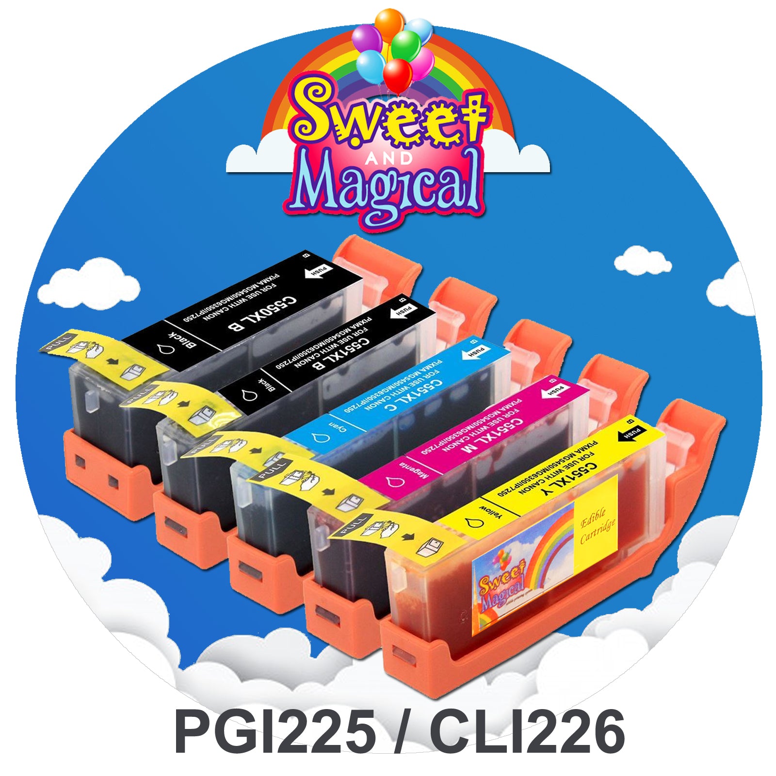Edible Ink Cartridge for PGI-225 / CLI-226 (5-Pack) (Canon