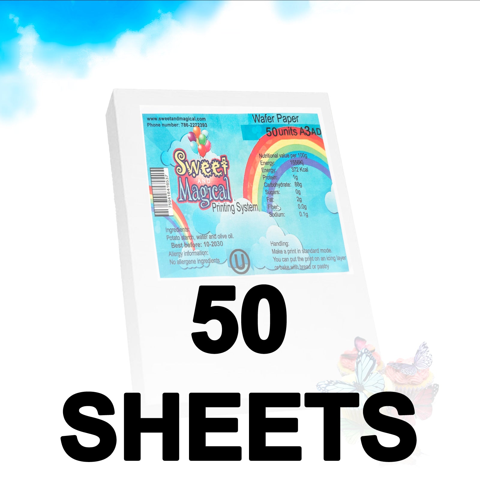 Edible Wafer Paper Sheets AD 10 Pack - Hojas de Arroz Grade AD